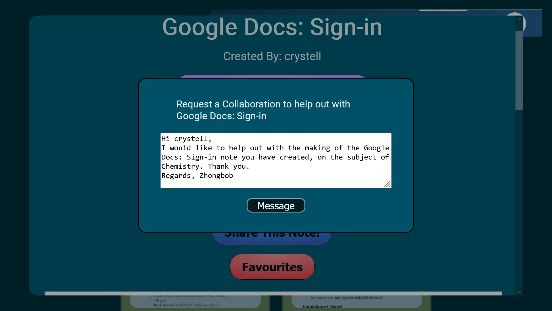 Collaborate with friends to create notes